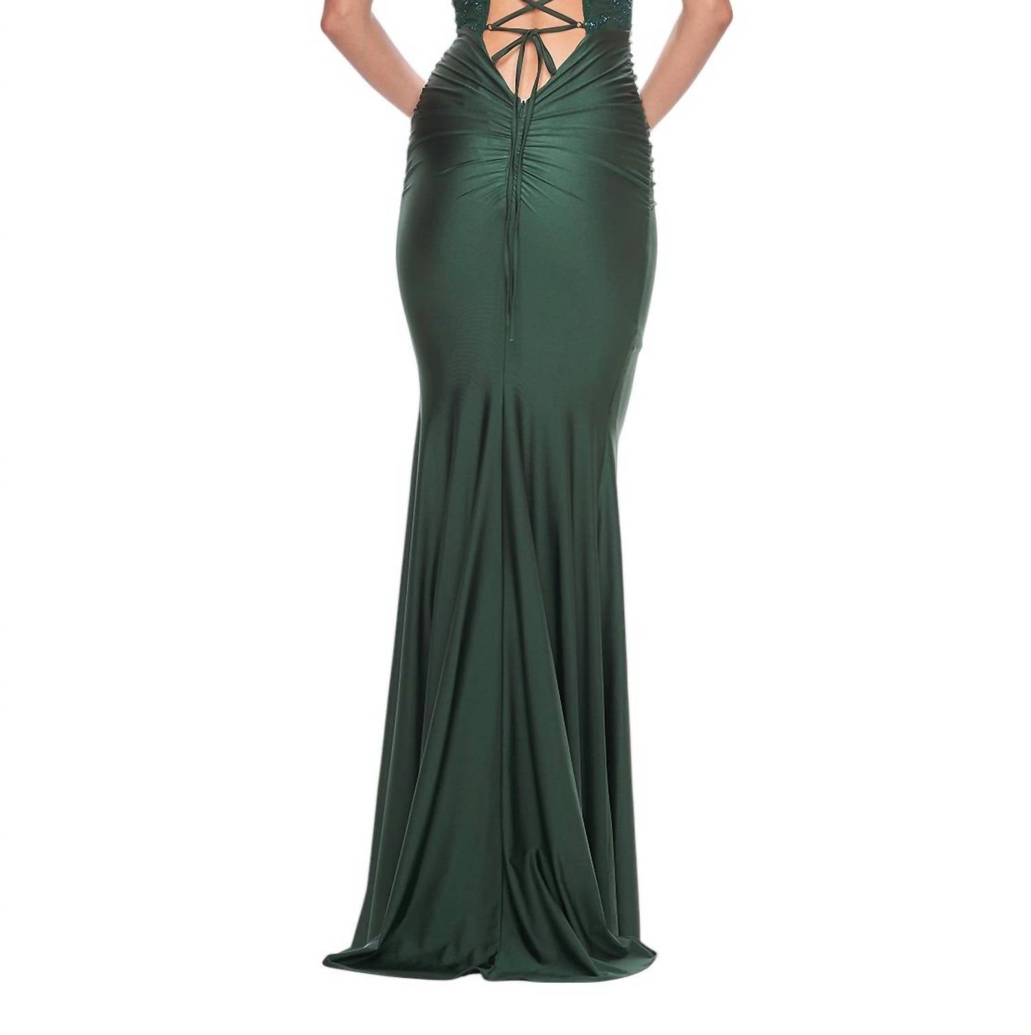 La Femme - Bustier Style Boning Stylish Prom Dress - clothing - dresses - green