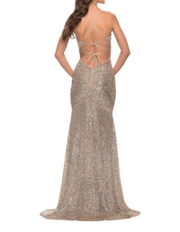 La Femme - Dramatic Sequin Prom Dress - clothing - dresses - patterned