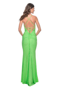 La Femme - Draped Neckline Jersey Prom Dress - clothing - dresses - green