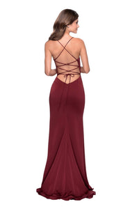 La Femme - Form Fitting Faux Wrap Prom Dress - clothing - dresses - prom