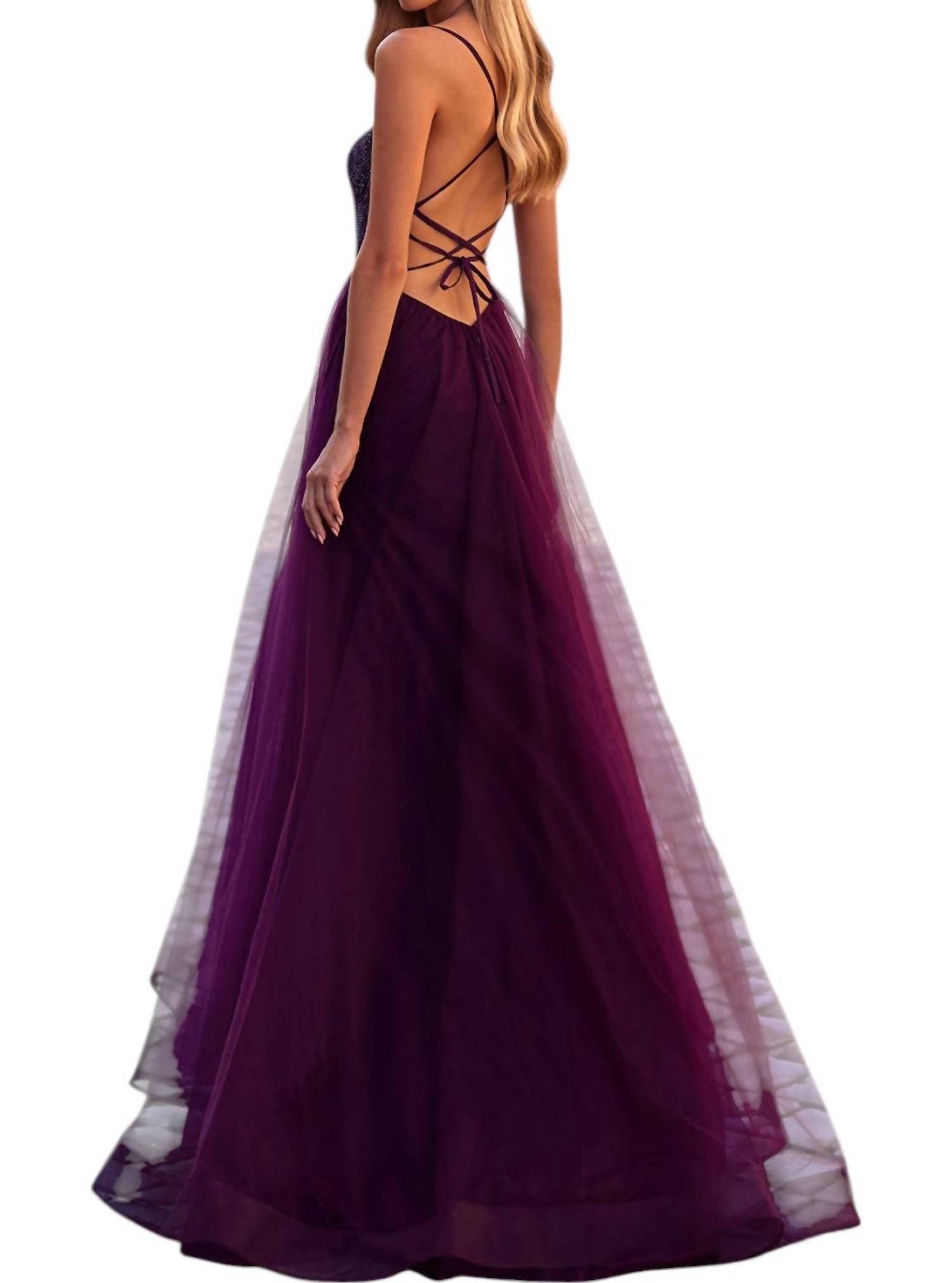 La Femme - Illusion Corset Bustier Top Prom Dress - clothing - dresses - patterned