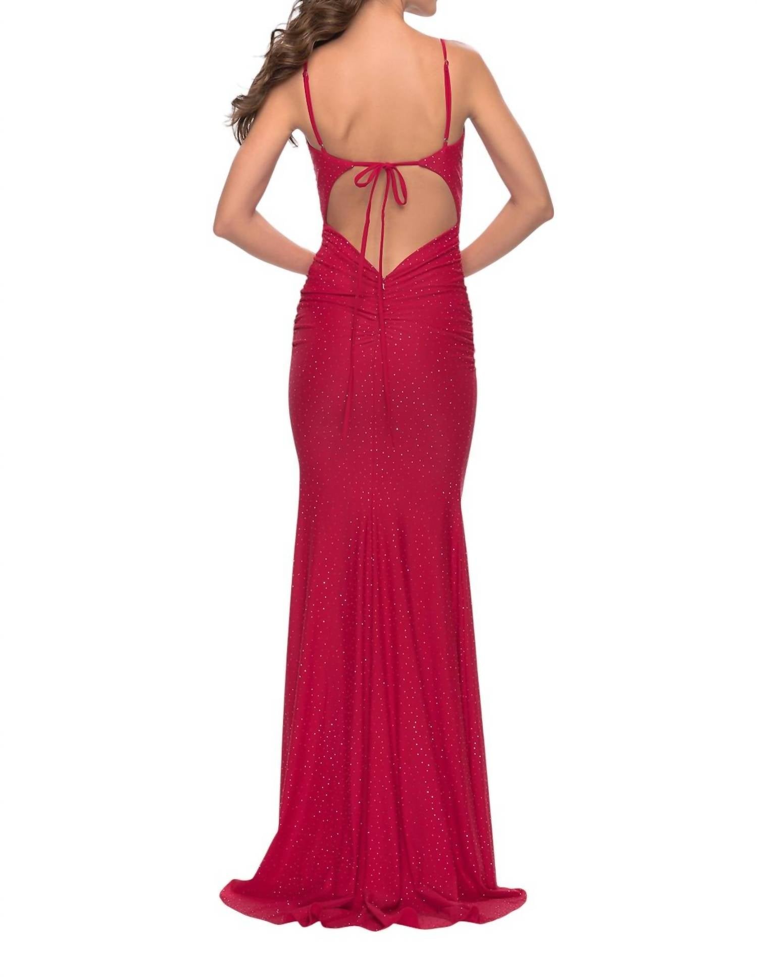 La Femme - Jeweled Chic Soft Jersey Prom Dress - clothing - dresses - patterned