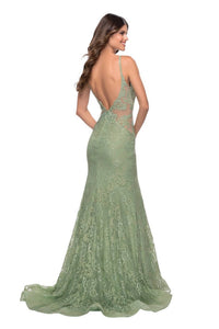 La Femme - Mermaid Lace Prom Dress - clothing - dresses - green