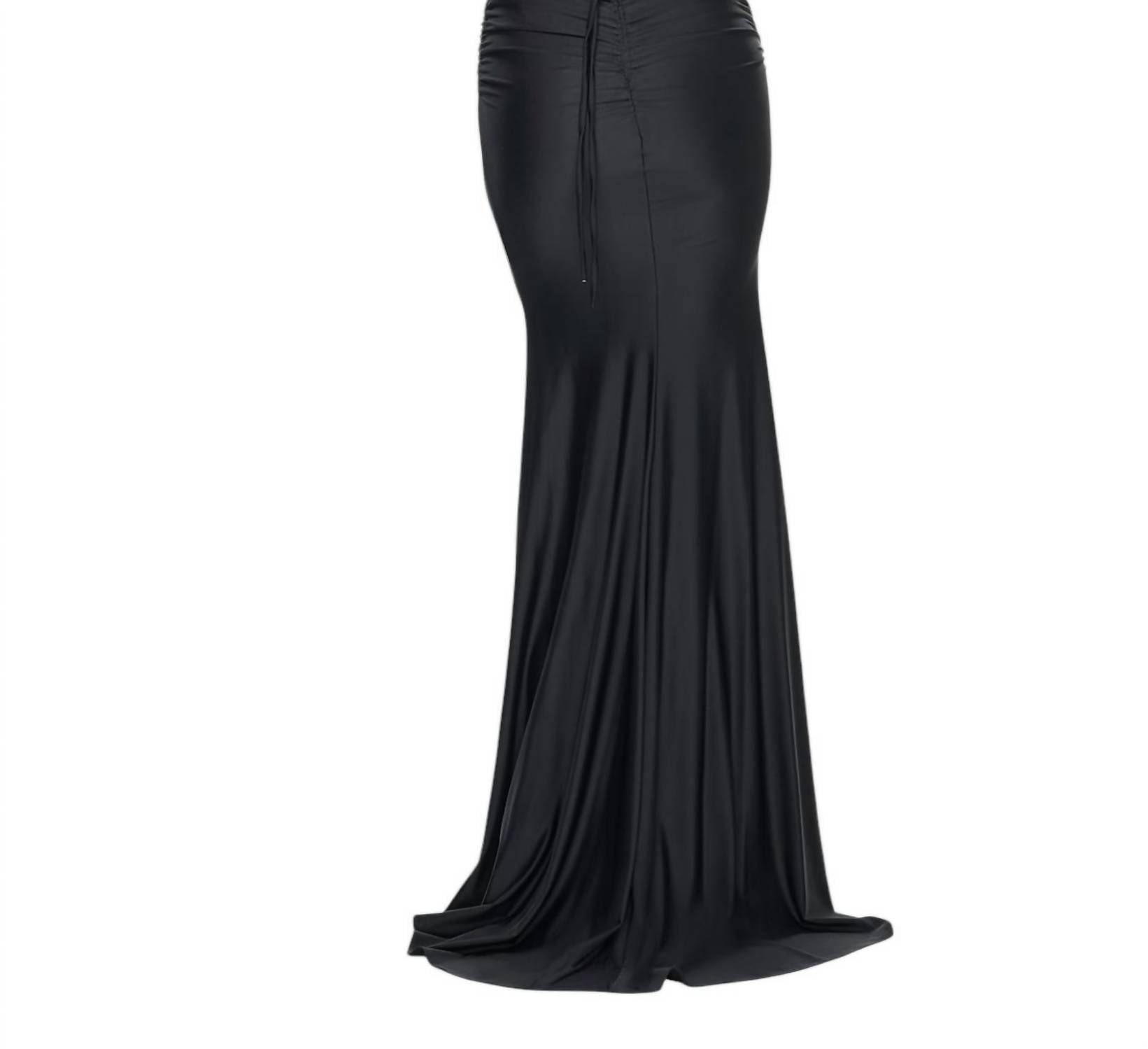 La Femme - Rhinestone Embellished Mesh Prom Dress - black - clothing - dresses