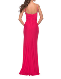 La Femme - Ruching Across Bodice Prom Dress - clothing - dresses - pink
