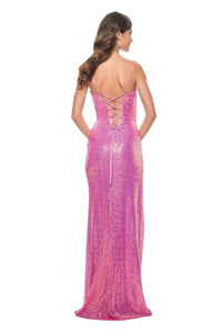 La Femme - Sequin Bustier Corset Top Prom Dress - clothing - dresses - patterned