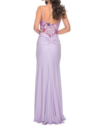 La Femme - Sequin Lace Illusion Top Prom Dress - clothing - dresses - patterned