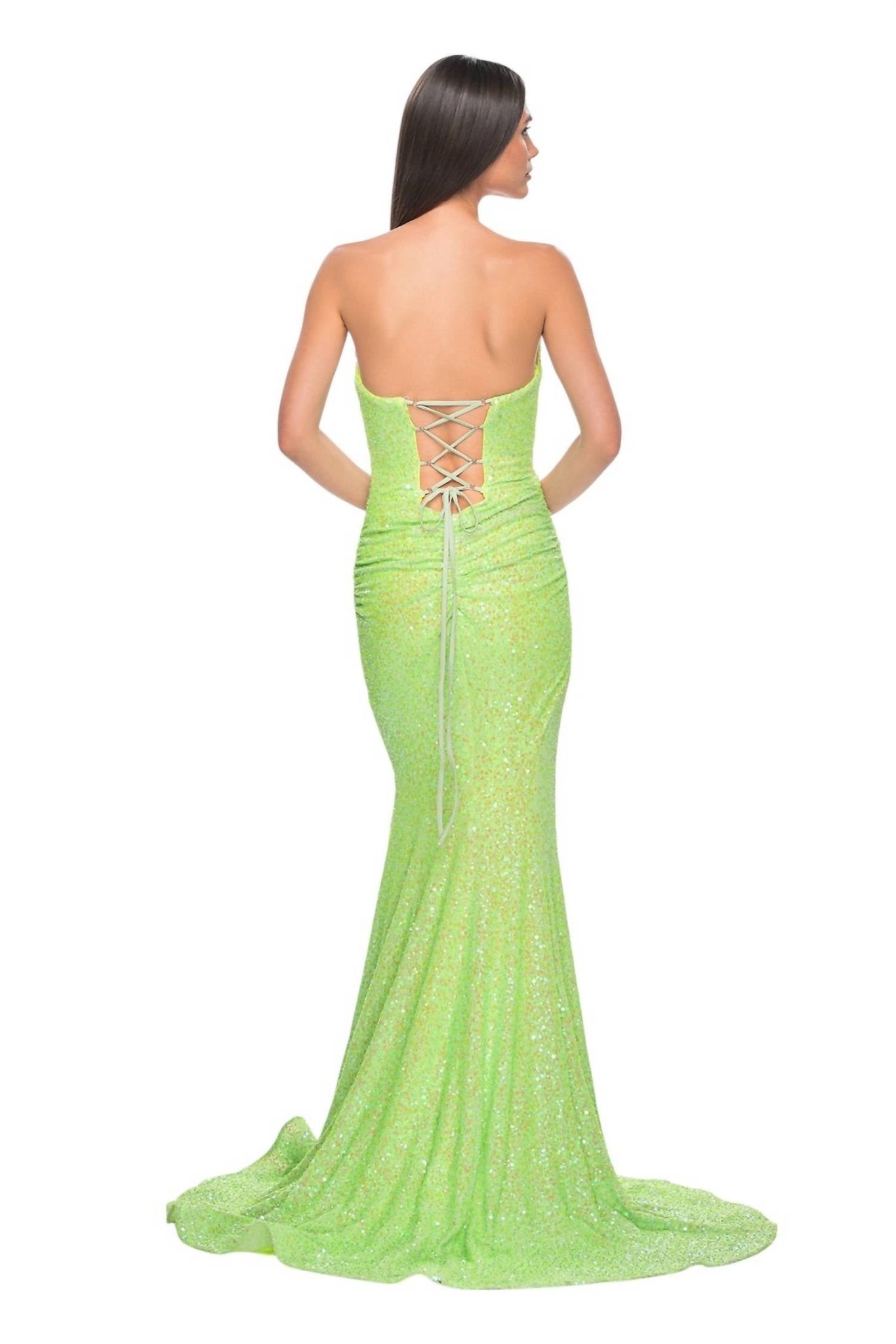 La Femme - Strapless Draped Neckline Prom Dress - clothing - dresses - green