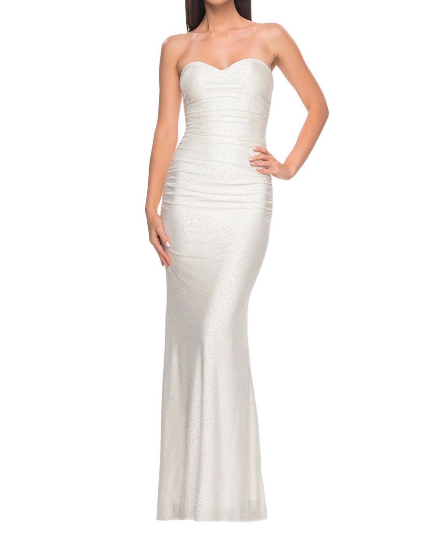 La Femme - Strapless Sweetheart Neck Fitted Prom Dress - clothing - dresses - patterned