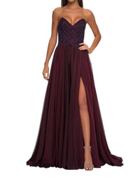 La Femme - Stunning Chiffon A - line Prom Dress - clothing - dresses - patterned