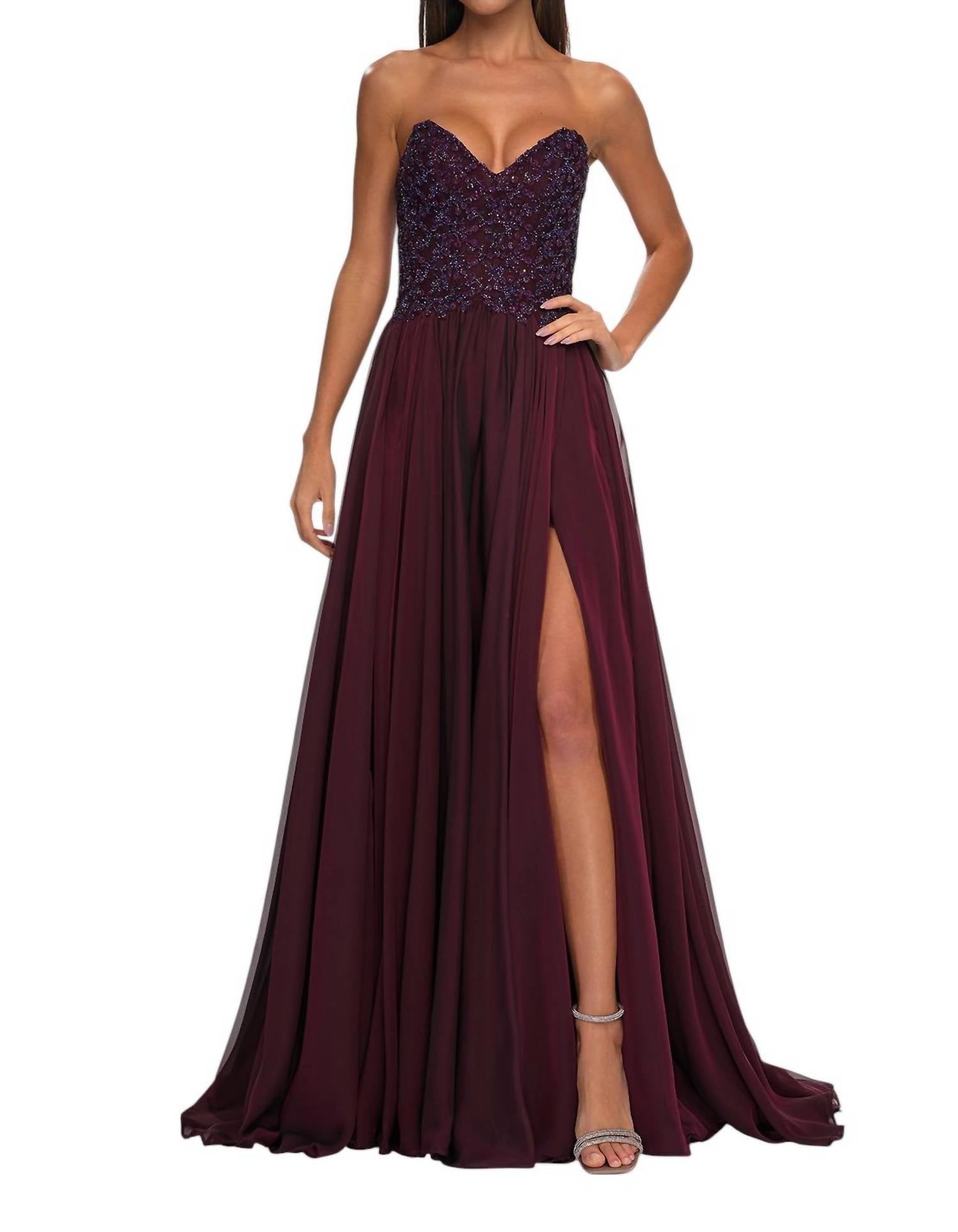 La Femme - Stunning Chiffon A - line Prom Dress - clothing - dresses - patterned