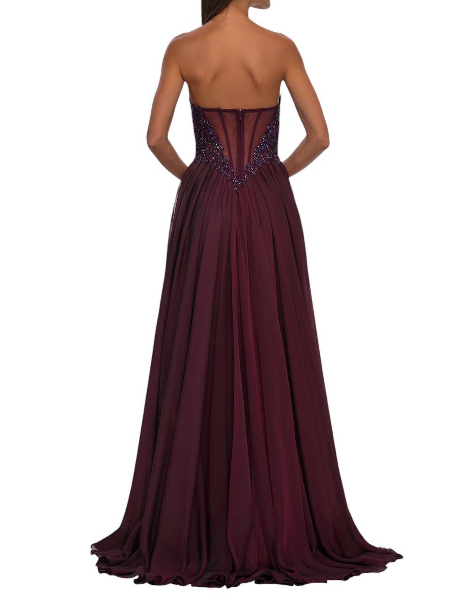La Femme - Stunning Chiffon A - line Prom Dress - clothing - dresses - patterned