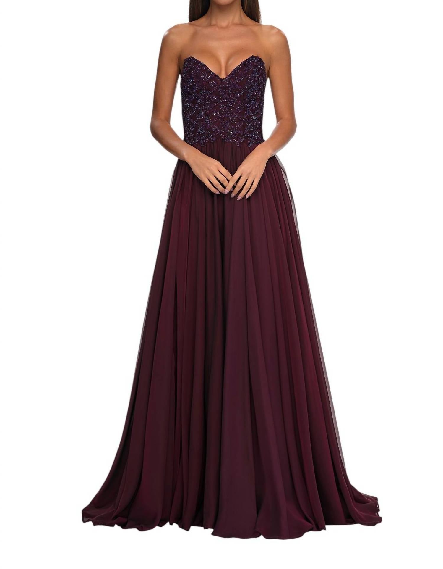 La Femme - Stunning Chiffon A - line Prom Dress - clothing - dresses - patterned