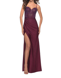 La Femme - Sweetheart Jersey Prom Dress - clothing - dresses - patterned