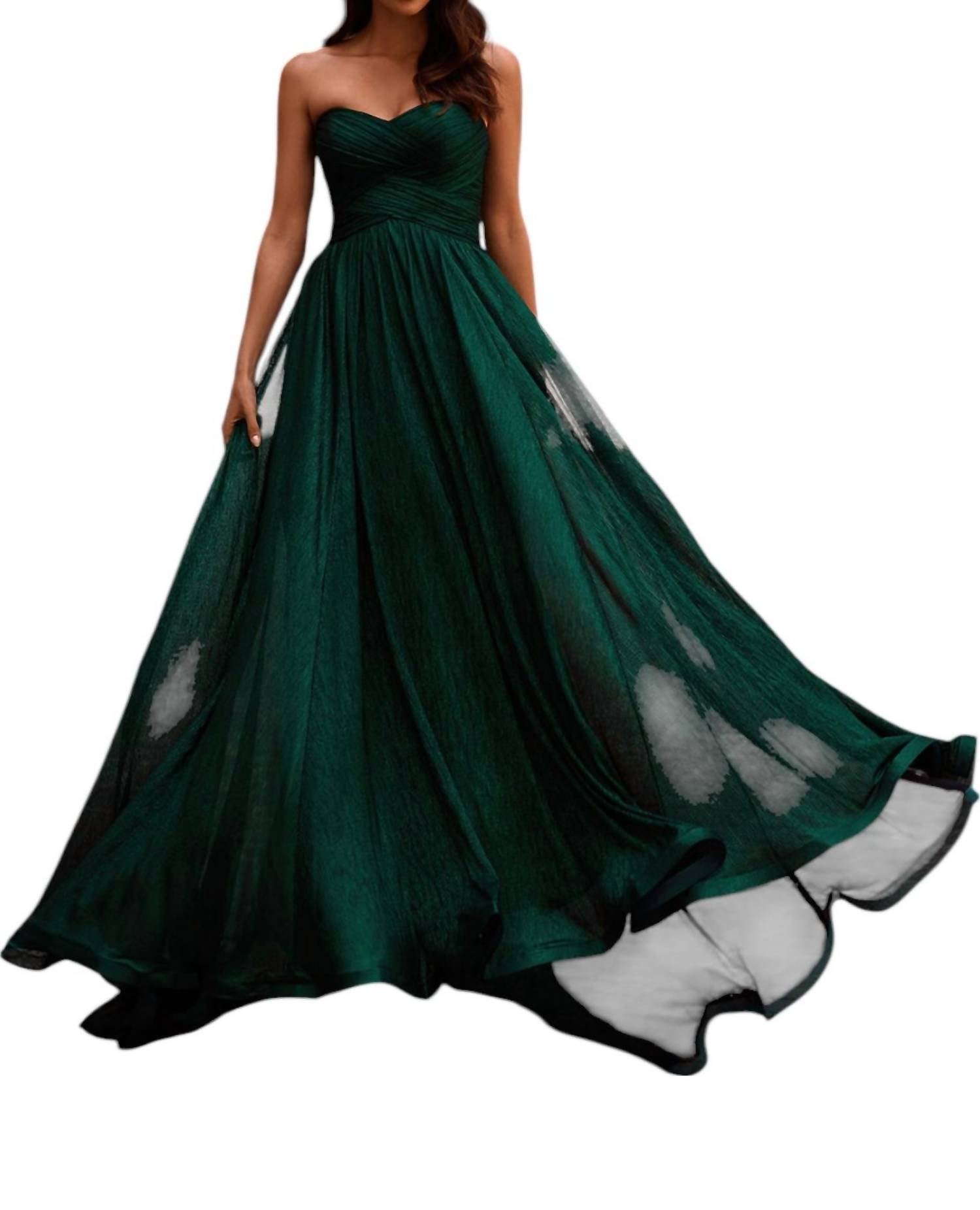 La Femme - Unique Strapless Prom Dress - clothing - dresses - green