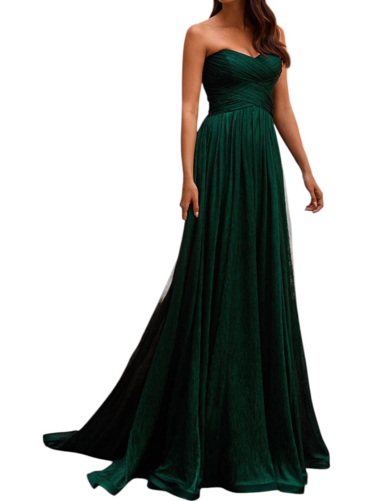 La Femme - Unique Strapless Prom Dress - clothing - dresses - green