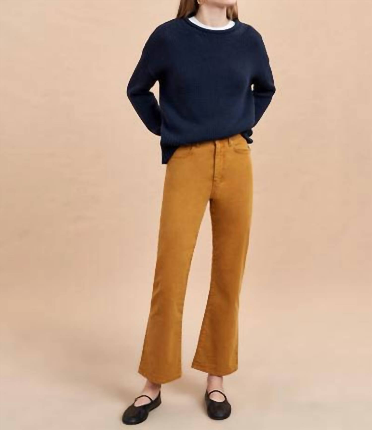 La Ligne Nyc - The Meredith Twill Jean - brown - clothing - flare