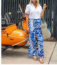 La Mer Luxe - Batik Kinsley Pants - blue - boot - cut - clothing