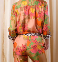 La Prestic Ouiston - Jeanne Long Sleeve Blouse - clothing - orange - patterned
