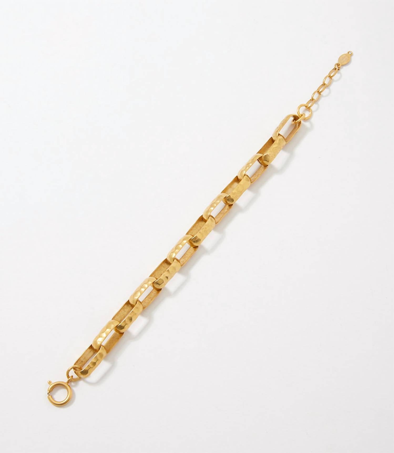 La Vie Parisienne - Hammered Chain Link Bracelet - bracelets - gold - jewelry