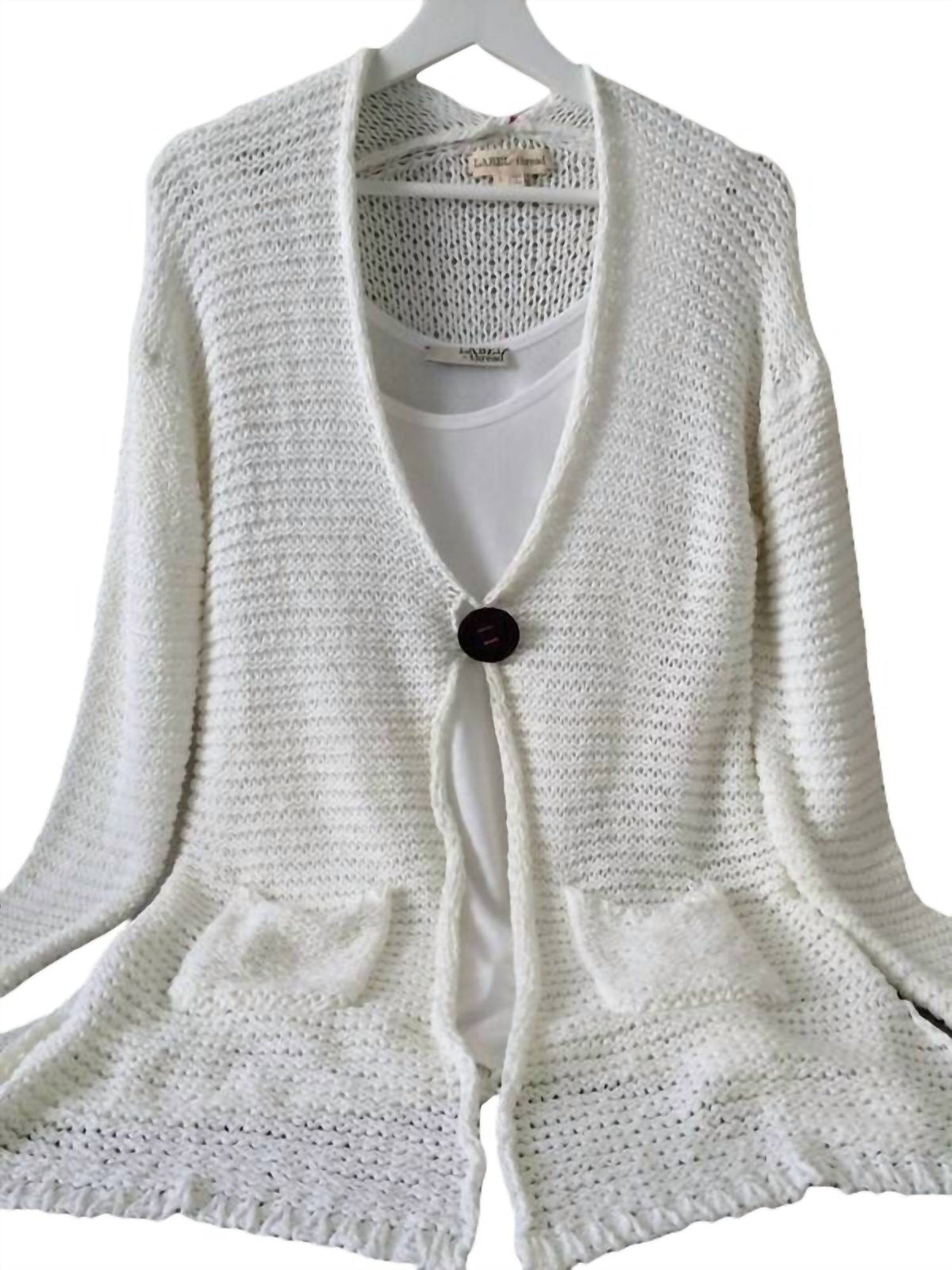 Women's Leather Button Cardigan