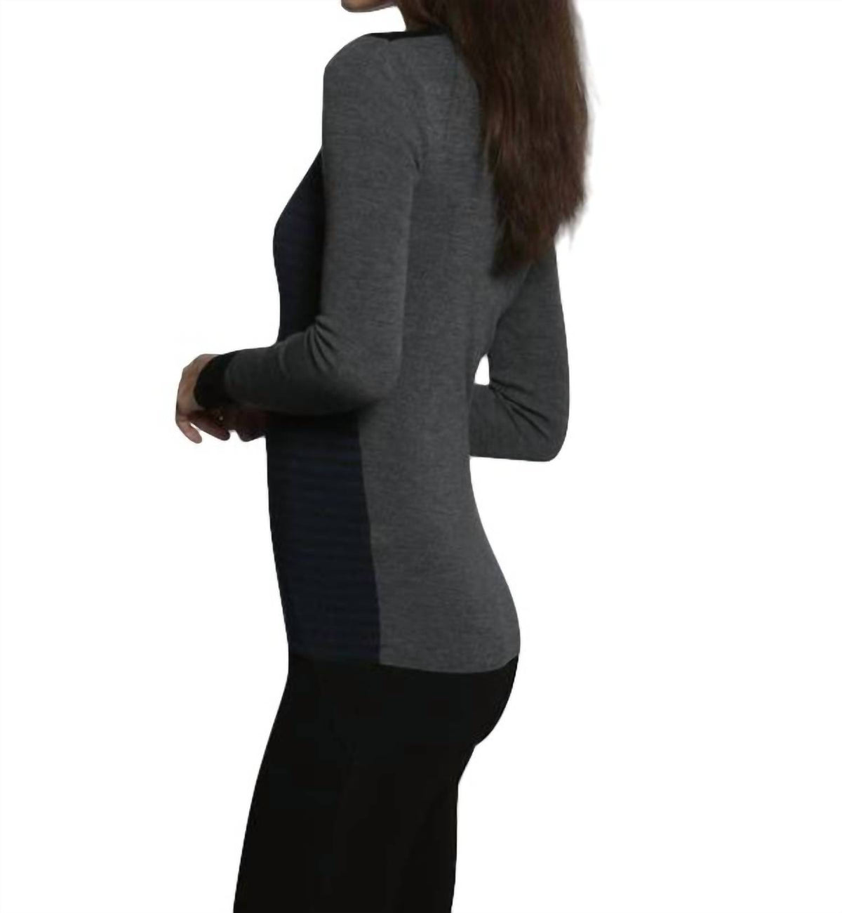 Skinny Rib Vee Pullover