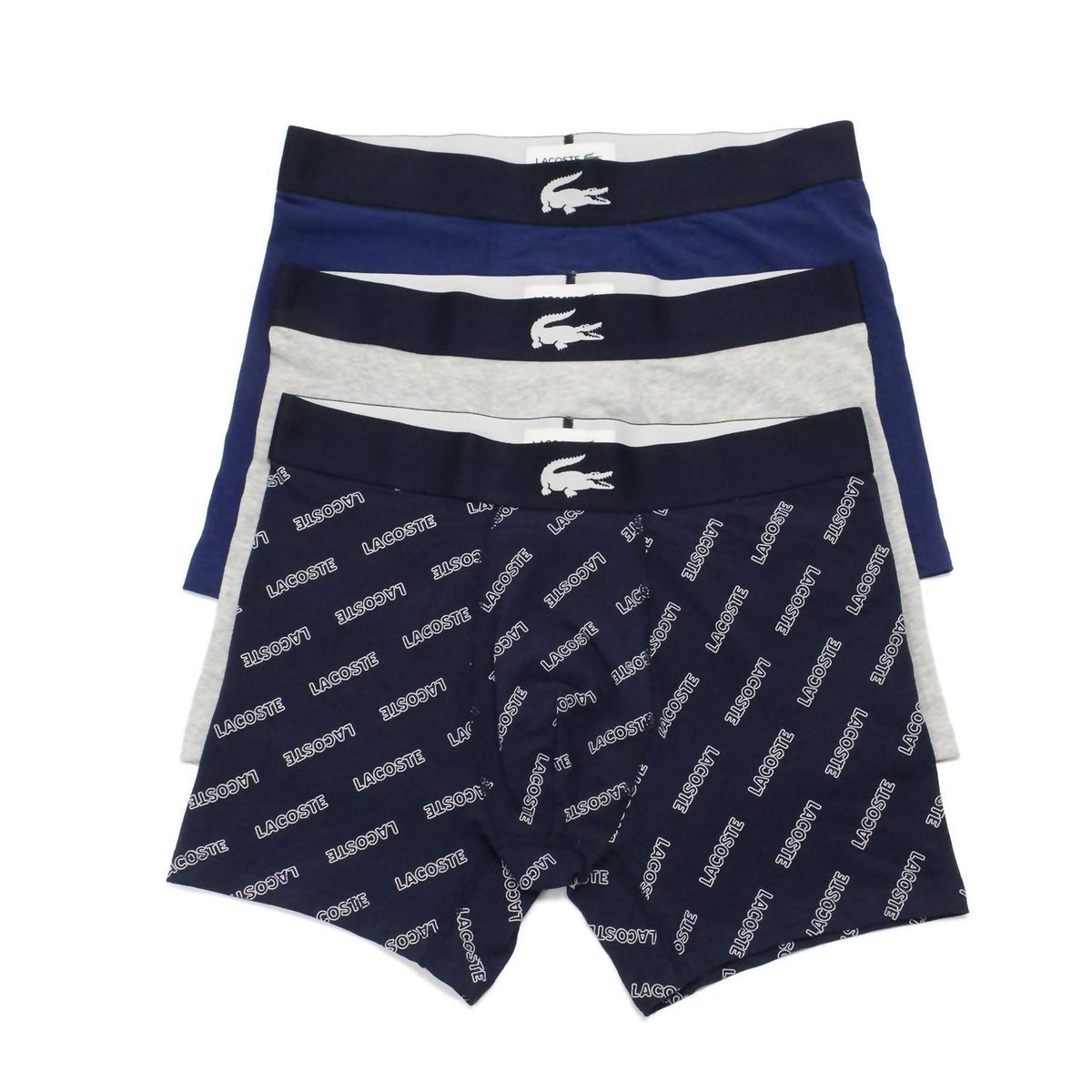 Lacoste - Men's 3 Pack Cotton Stretch Print Boxer Briefs