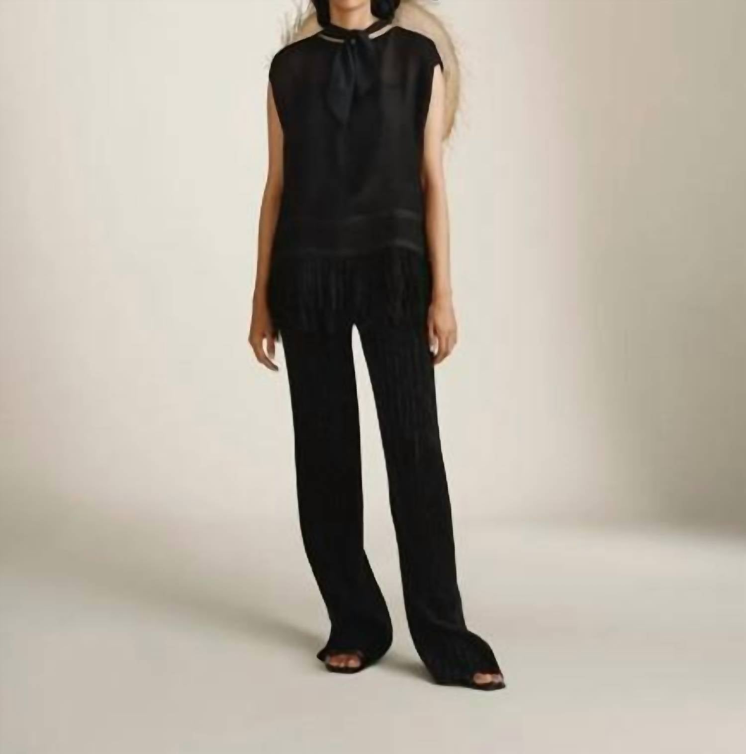 Lafayette 148 - FRINGE BLOUSE - 75%off_7/7/25 - black - clothing