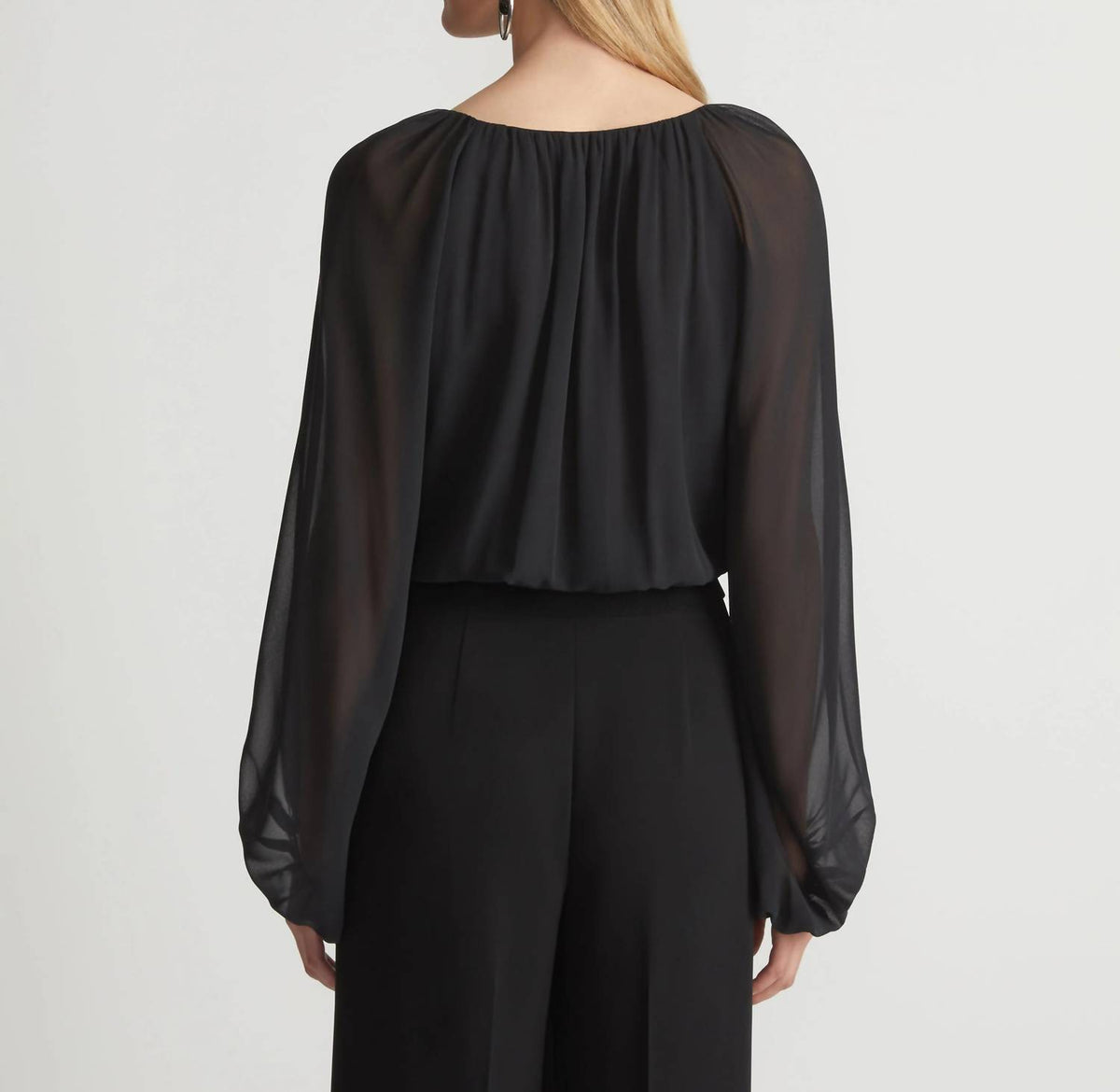 Lafayette 148 - Gathered Neck Balloon Sleeve Top