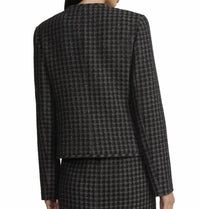 Lafayette 148 - HOUNDSTOOTH WOOL TWEED COLLARLESS JACKET