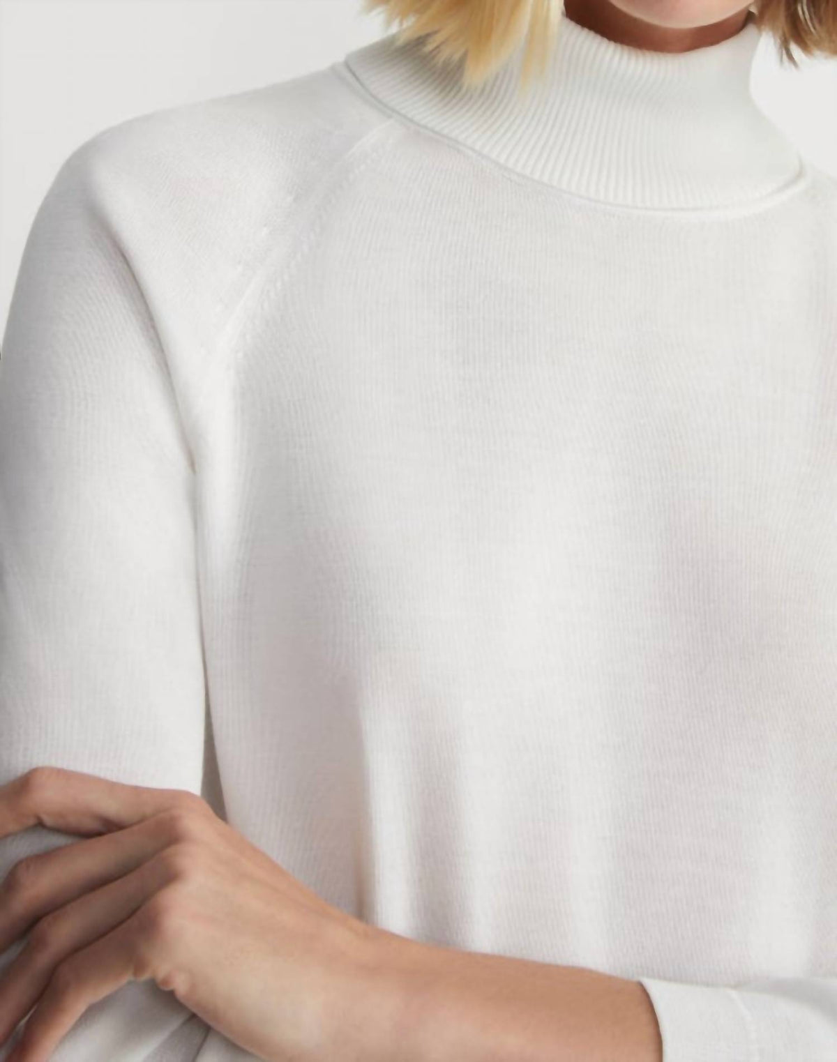 Lafayette 148 - Petite Responsible Matte Crepe Turtleneck Sweater