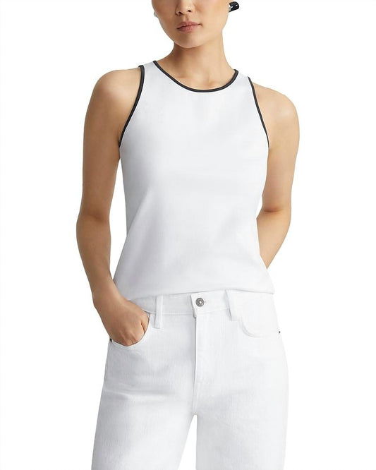 Lafayette 148 - RACERBACK TANK WITH CONTRAST TIPPING - blouses - clothing - shirts