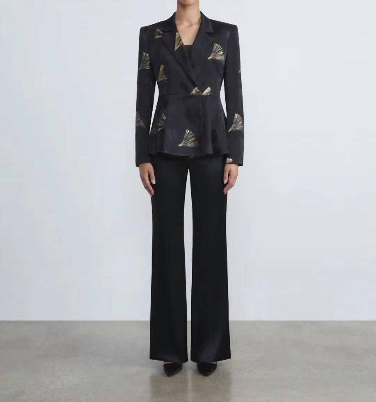 Lafayette 148 - Satin Gates Side Zip Flared Pants