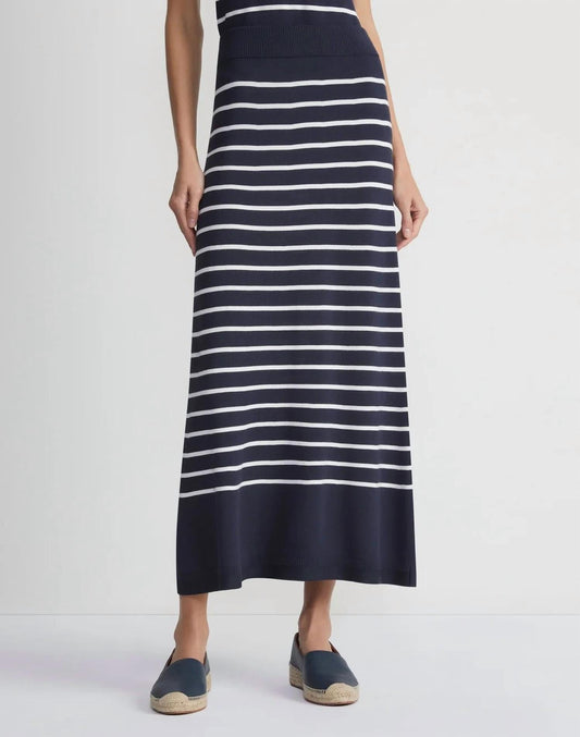 Lafayette 148 - STRIPE SKIRT - blue - clothing - knee - length - skirts