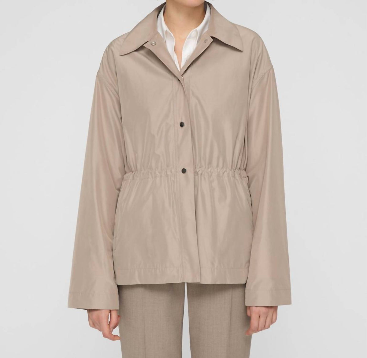 Lafayette 148 - Tech Twill Gathered Waist Oversized Jacket