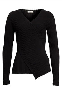 Lafayette 148 - WRAPPED-FRONT RIBBED SWEATER