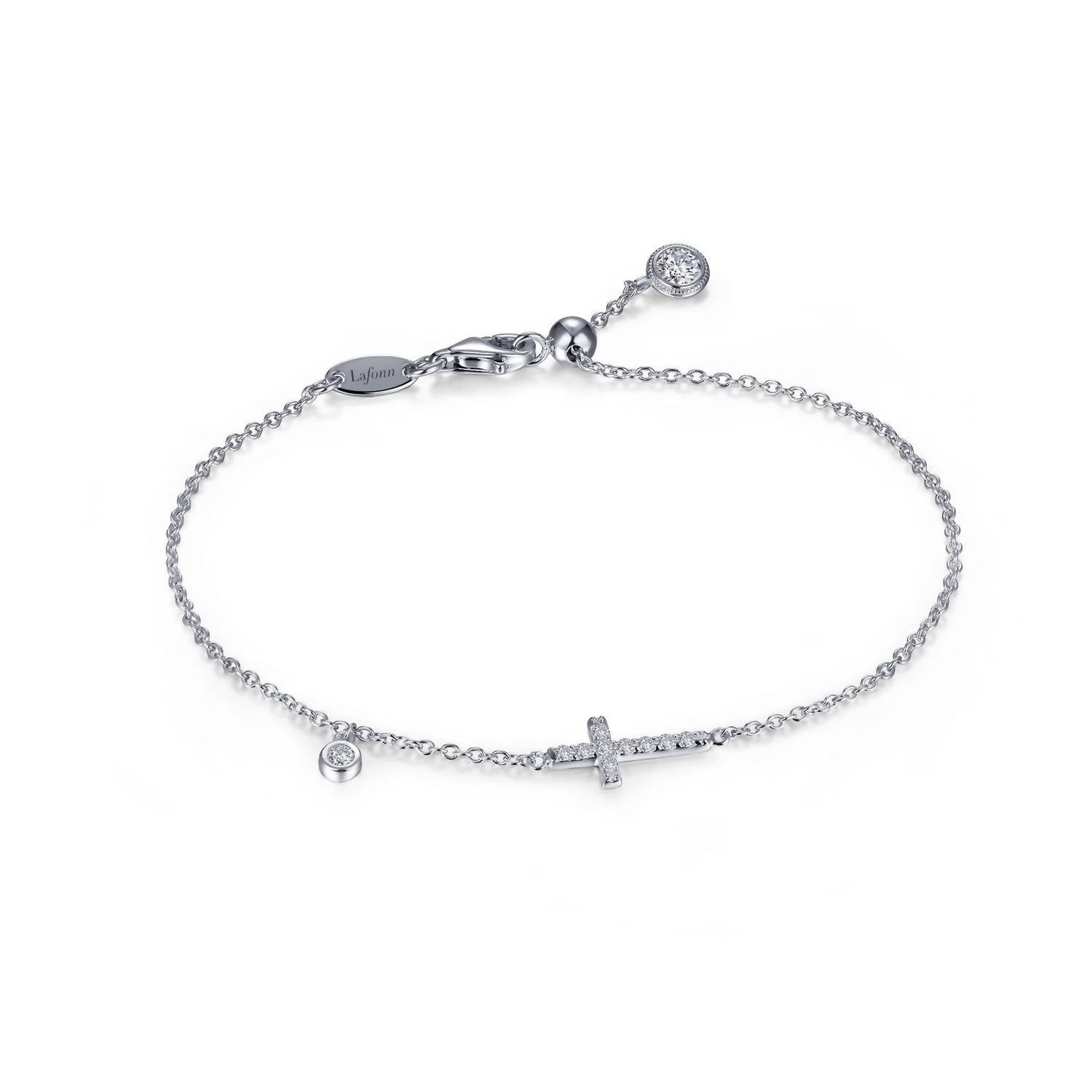 Lafonn - Women's Sideways Cross Bracelet - bracelets - jewelry - silver