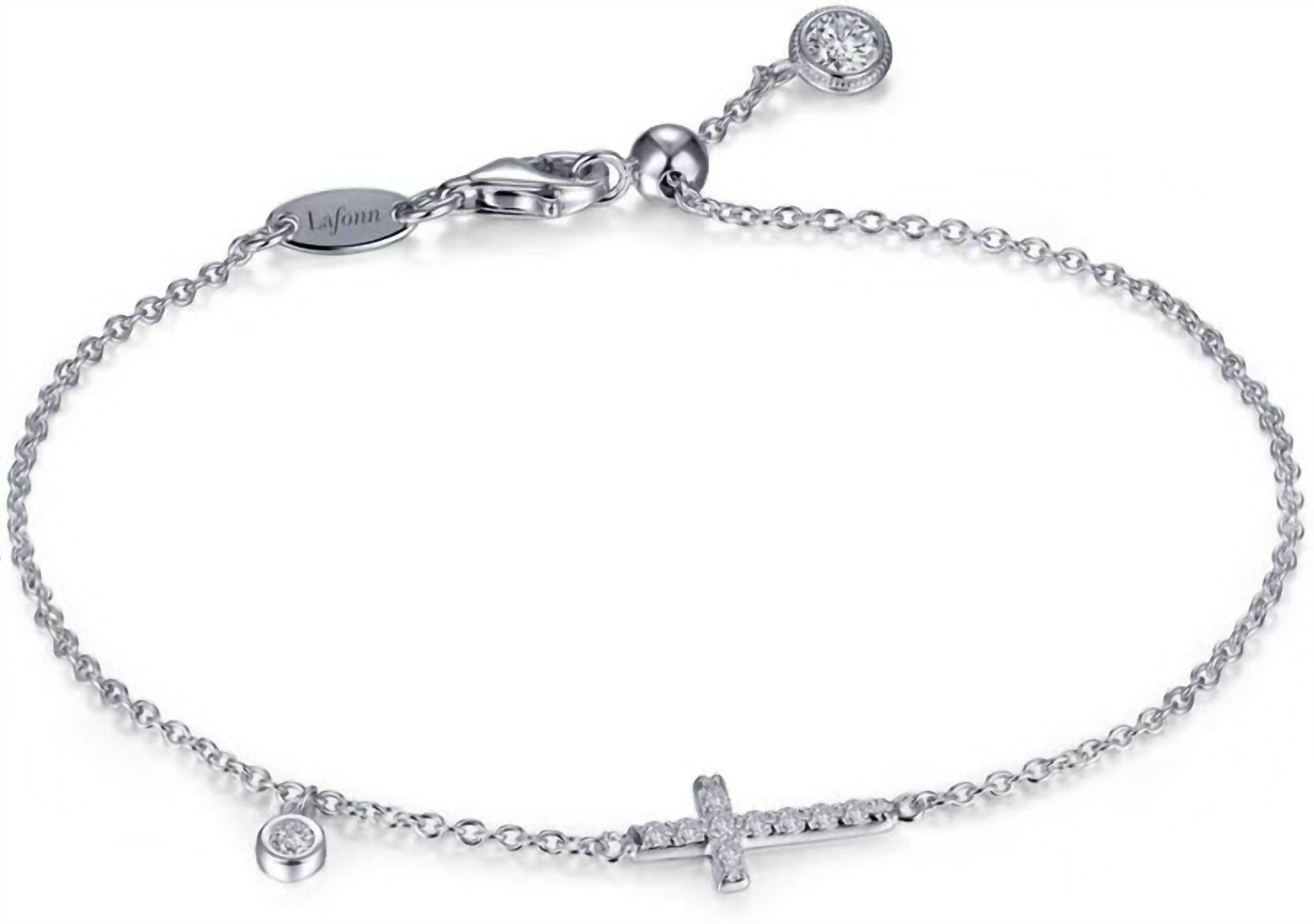 Lafonn - Women's Sideways Cross Bracelet - bracelets - jewelry - silver