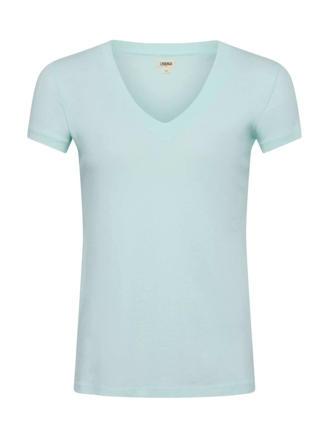 L'Agence - Becca Cotton V - neck T-shirt - clothing - cotton - green