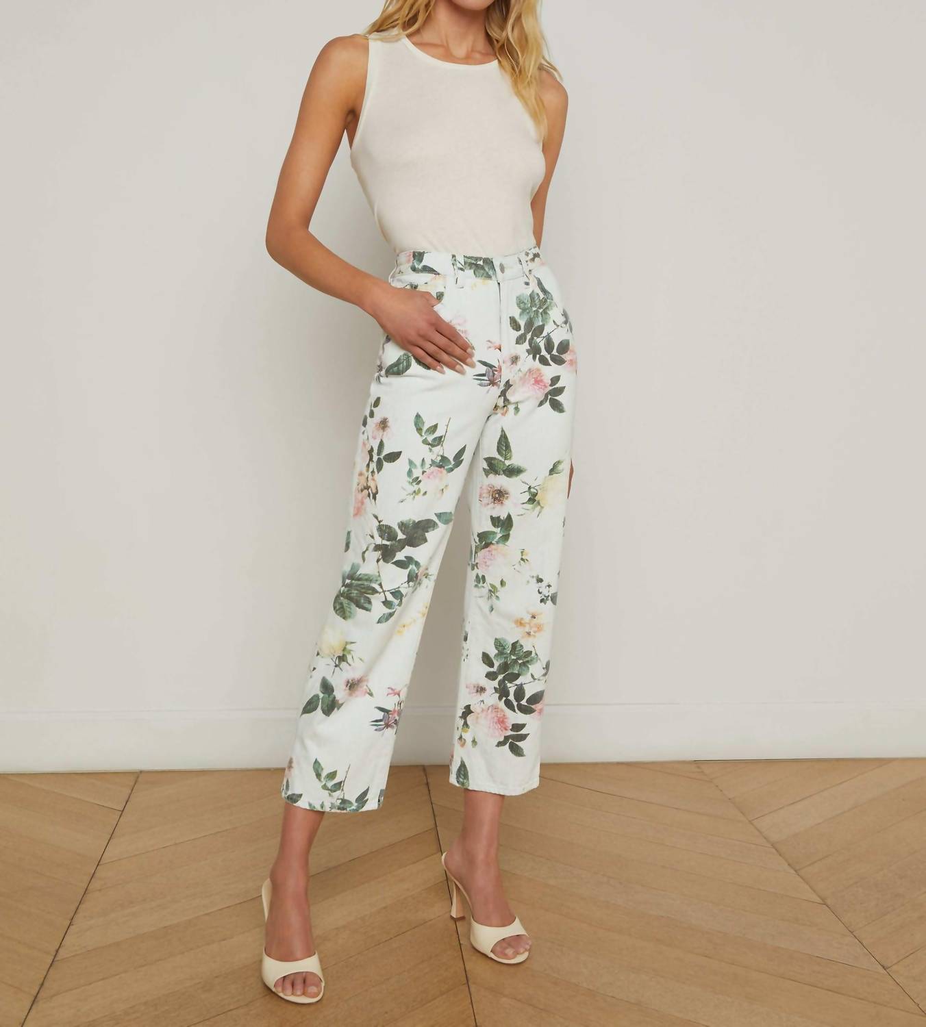 L'Agence - Blaine Cropped Stovepipe Jeans - ankle - clothing - cotton