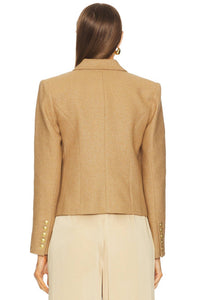 L'Agence - Brooke Double Breasted Cropped Blazer - blazers - clothing - cotton - blend