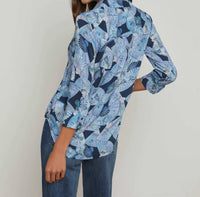 L'Agence - Camille 3/4 Sleeve Blouse - blouses - blue - clothing