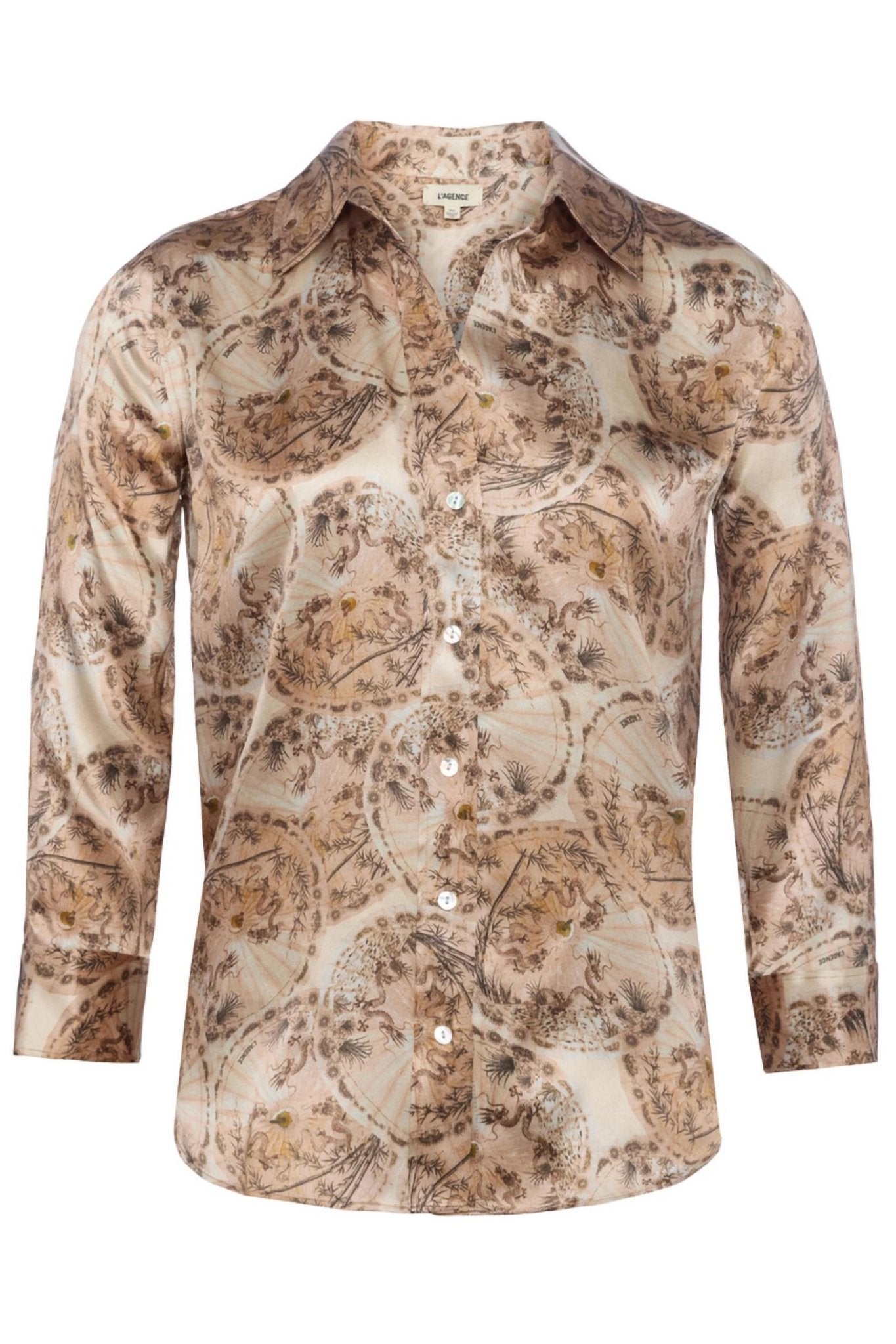 L'Agence - Dani Silk Blouse - beige - blouses - clothing