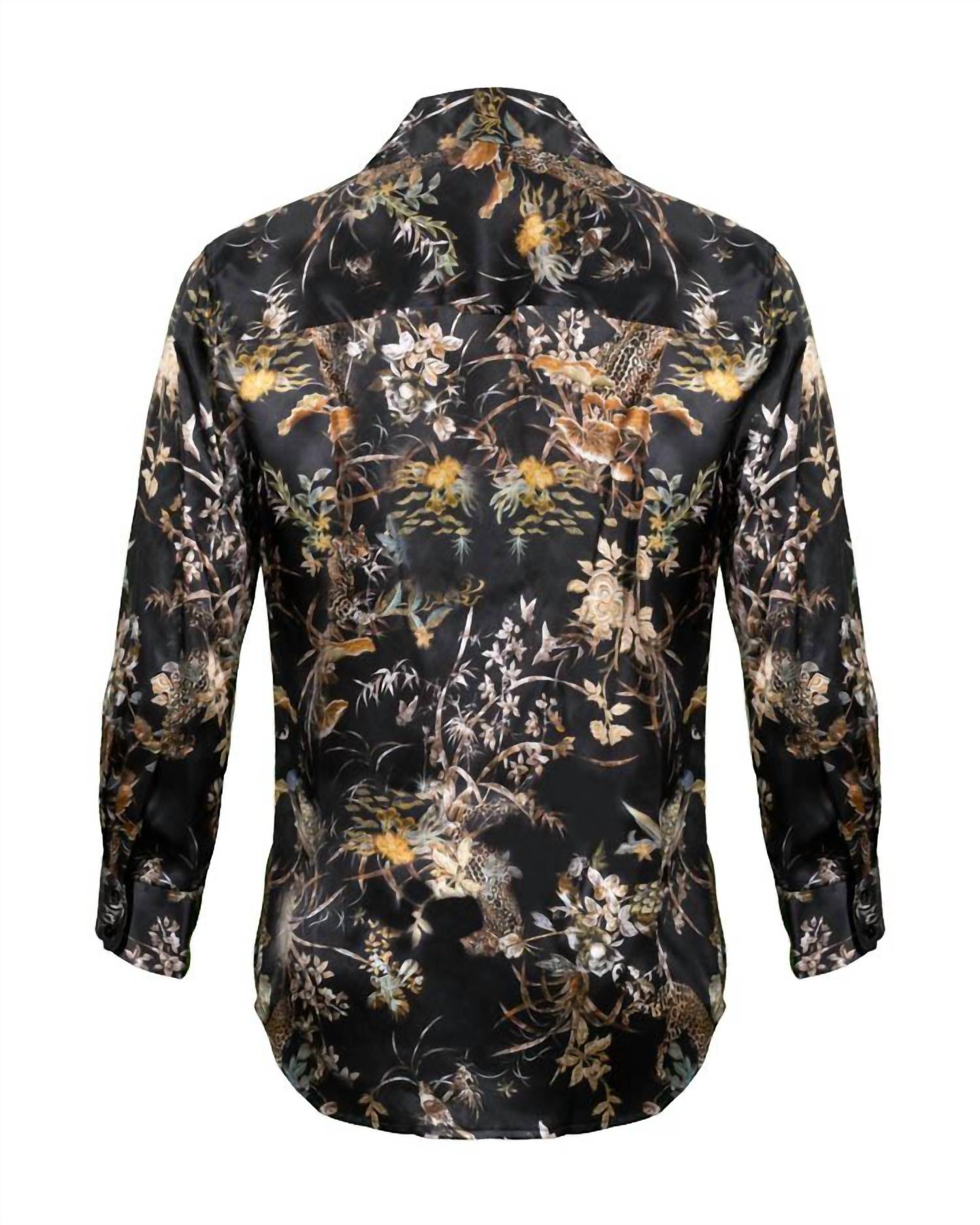 L'Agence - Dani Three Quarter Sleeve Blouse - black - blouses - clothing