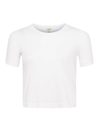 L'Agence - Donna Cotton Cropped Tee - brown - clothing - cotton