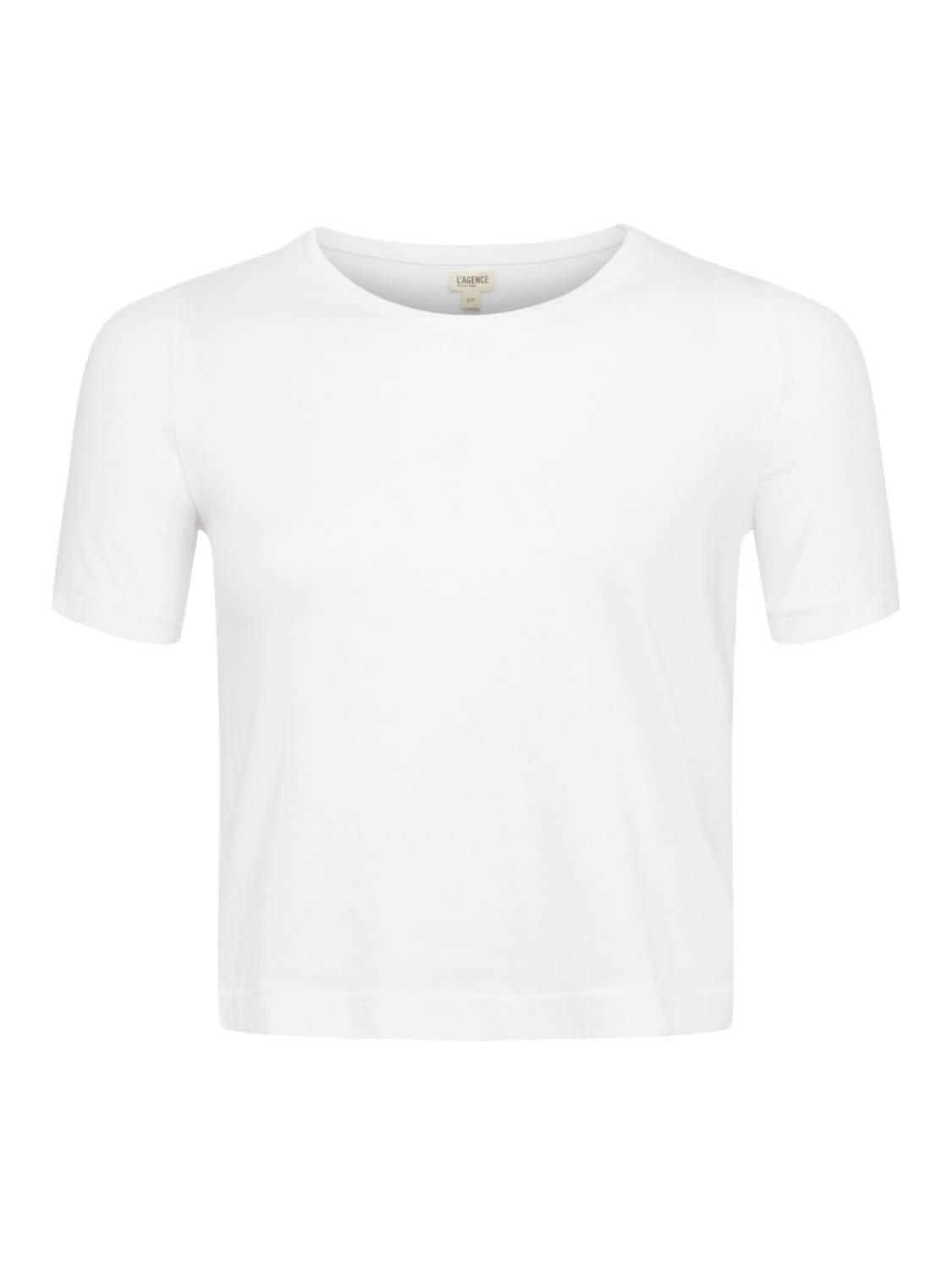 L'Agence - Donna Cotton Cropped Tee - brown - clothing - cotton