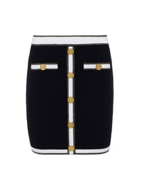 L'Agence - Emi Knit Mini Skirt - black - clothing - cotton - blend