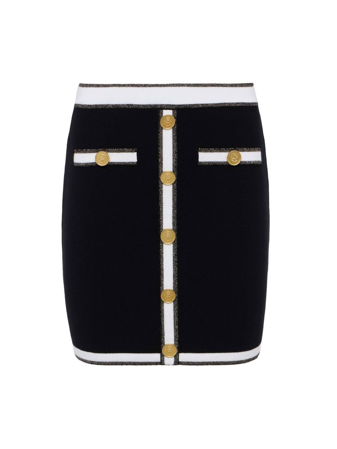 L'Agence - Emi Knit Mini Skirt - black - clothing - cotton - blend