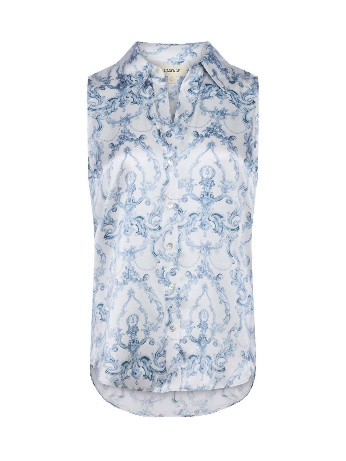 L'Agence - Emmy Sleeveless Silk Blouse - blouses - clothing - patterned