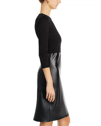 L'Agence - Franci Leather Ponte Dress